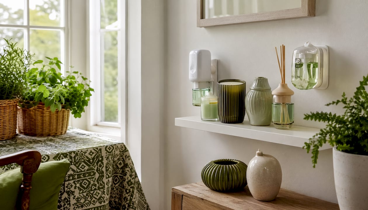 Plug-in air fresheners and scented candles
